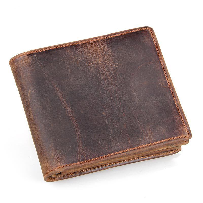 Men Wallets Luxury Horse Leather Wallet Leather Short Wallet Men'S Leather Wallet - melvincucci