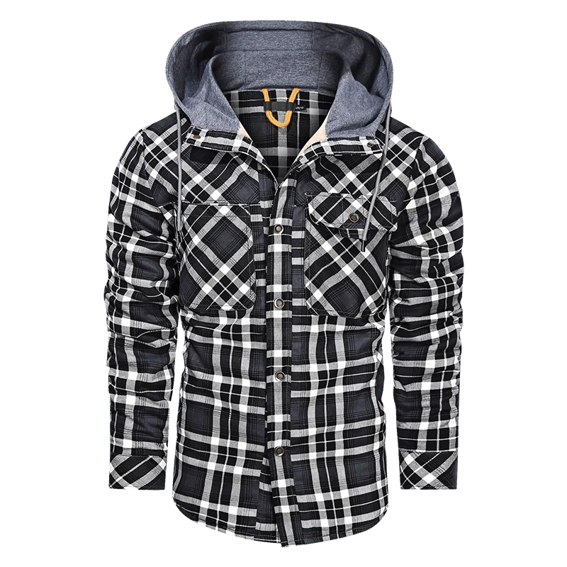 Men Warm Jacket Fleece Thick Men Slim Fit Hooded Jackets - melvincucci