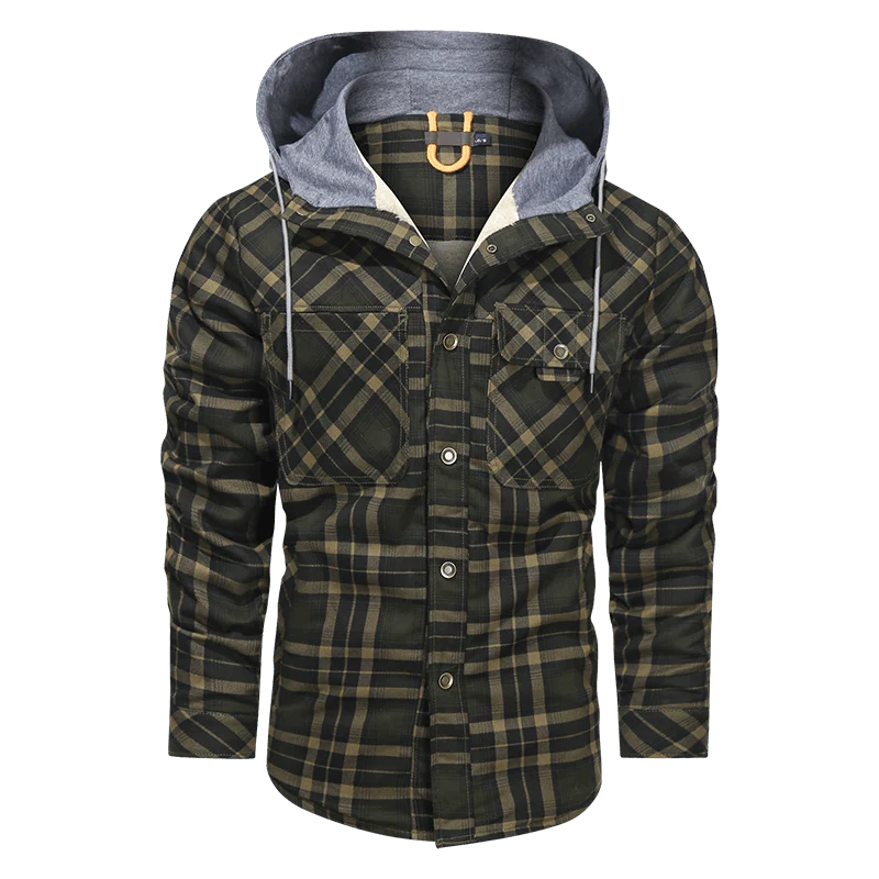 Men Warm Jacket Fleece Thick Men Slim Fit Hooded Jackets - melvincucci