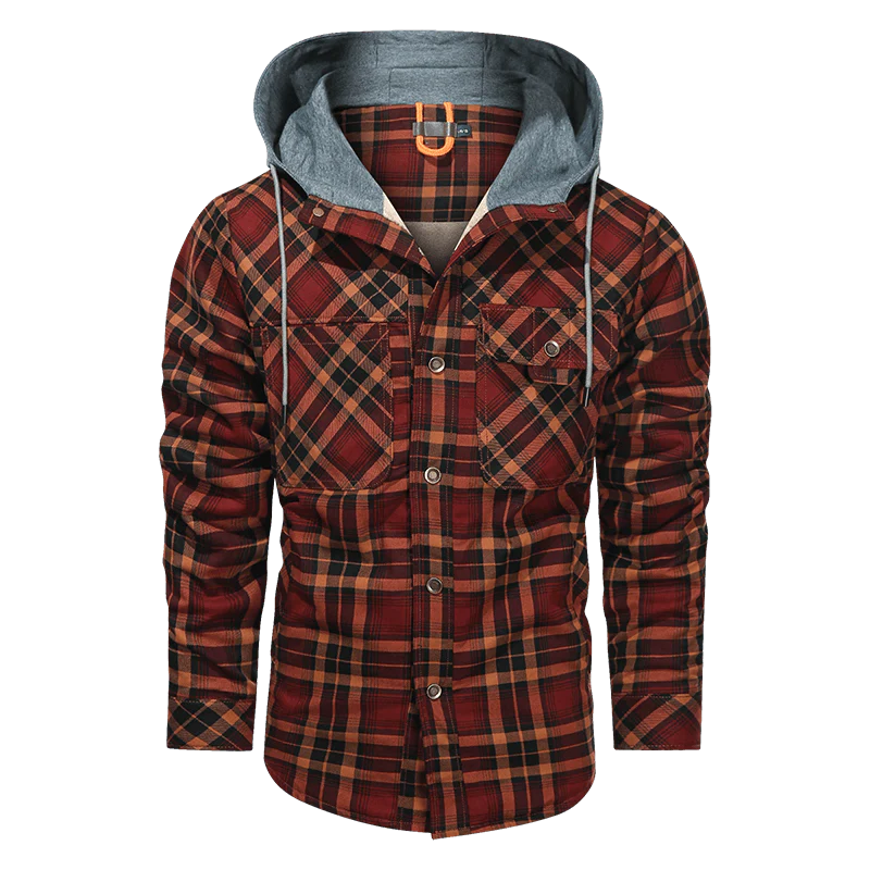 Men Warm Jacket Fleece Thick Men Slim Fit Hooded Jackets - melvincucci