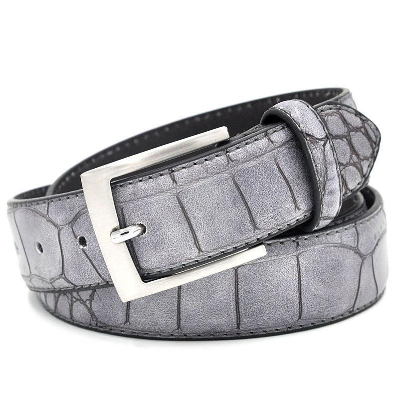 Mens  Fashion Waist Belts Faux Pattern With Split Leather Luxury Male Designer Belt Accessories Factory Price - melvincucci