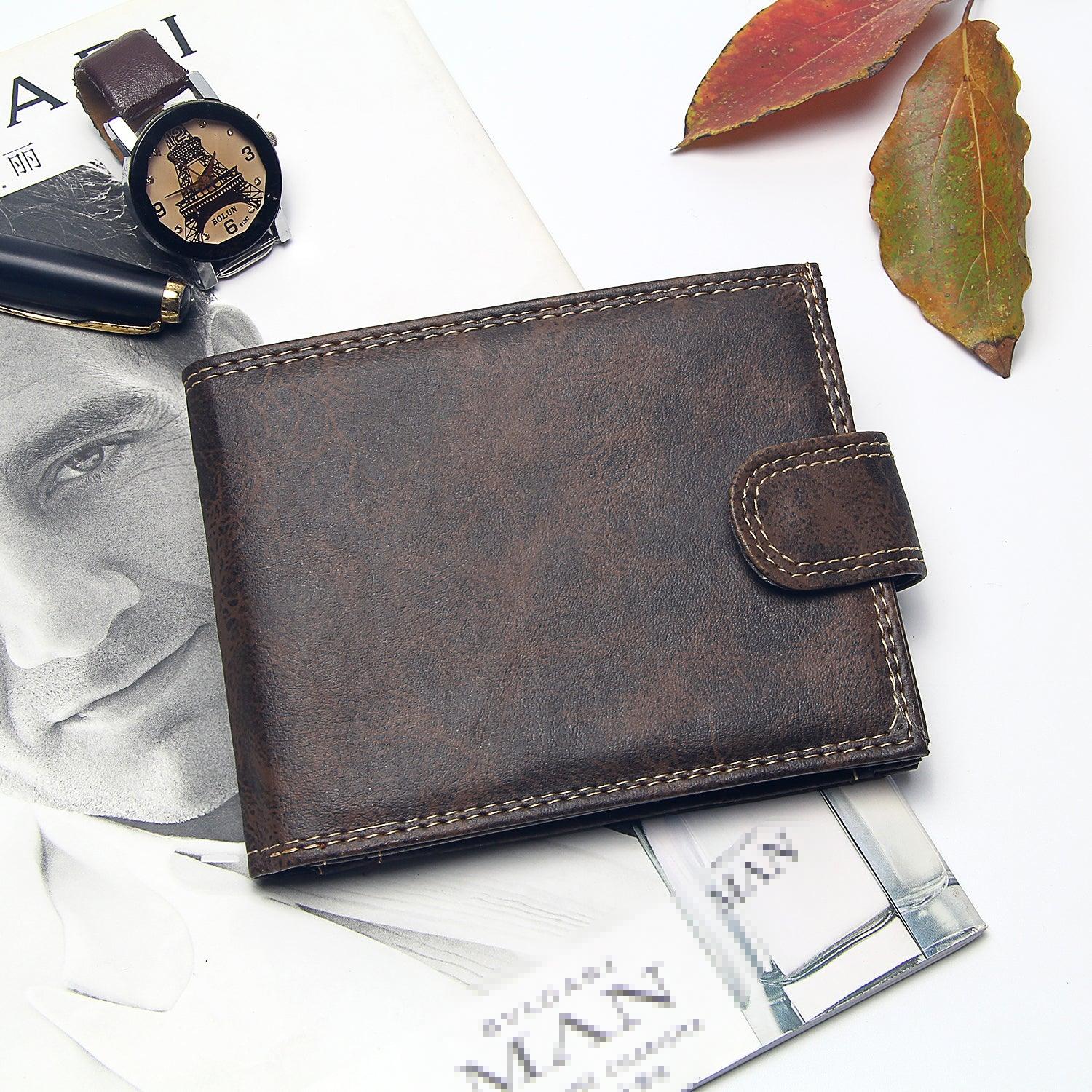 Mens Wallet Leather PU Bifold Short Wallets - melvincucci