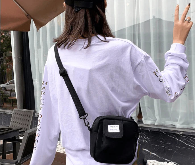 Messenger Bag Ins Men''s Casual Black Small Bag Single Shoulder Bag - melvincucci