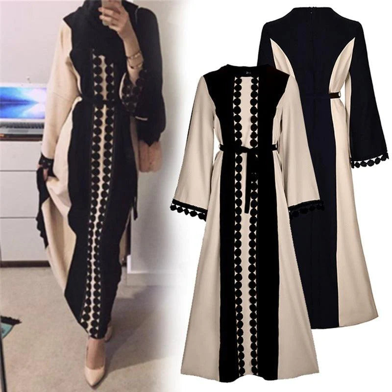 Middle Eastern lace patchwork abaya - melvincucci