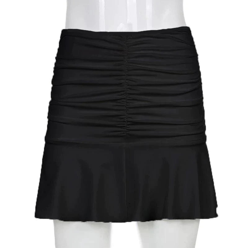 Mini Skirt Ladies Fashion Y2K Summer Beachwear White Accessories Harajuku Skirt Fashion Pleated Skirt Female High Waist - melvincucci