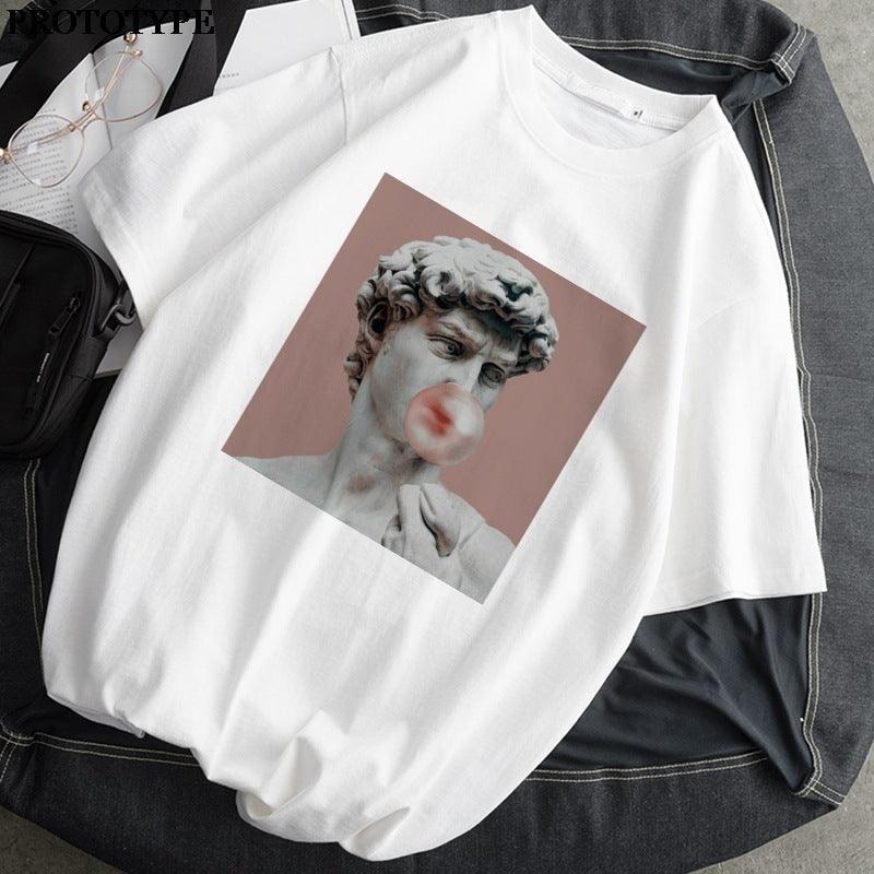 Mona Lisa T Shirt Women Retro Print Harajuku Aesthetic T Shirt Top - melvincucci