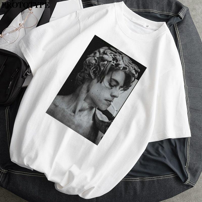 Mona Lisa T Shirt Women Retro Print Harajuku Aesthetic T Shirt Top - melvincucci