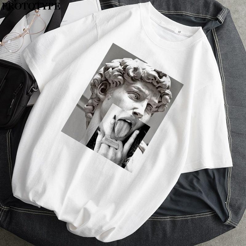 Mona Lisa T Shirt Women Retro Print Harajuku Aesthetic T Shirt Top - melvincucci