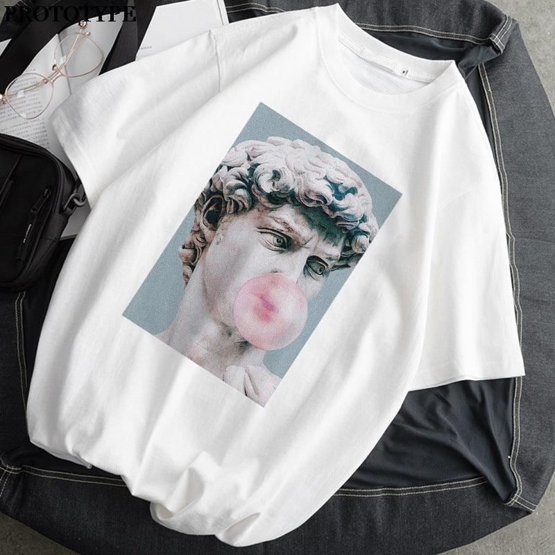 Mona Lisa T Shirt Women Retro Print Harajuku Aesthetic T Shirt Top - melvincucci
