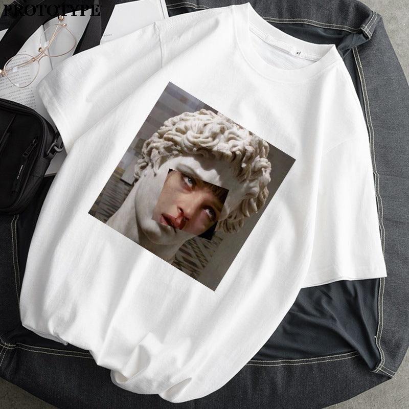 Mona Lisa T Shirt Women Retro Print Harajuku Aesthetic T Shirt Top - melvincucci
