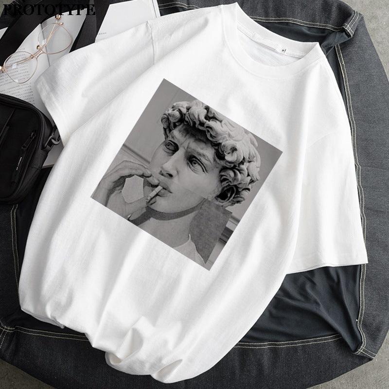 Mona Lisa T Shirt Women Retro Print Harajuku Aesthetic T Shirt Top - melvincucci