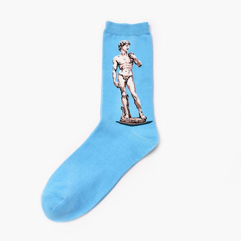Moxiao factory direct selling Qiudong men''s socks new personality literature retro world famous painting men''s socks oil painting men''s socks - melvincucci