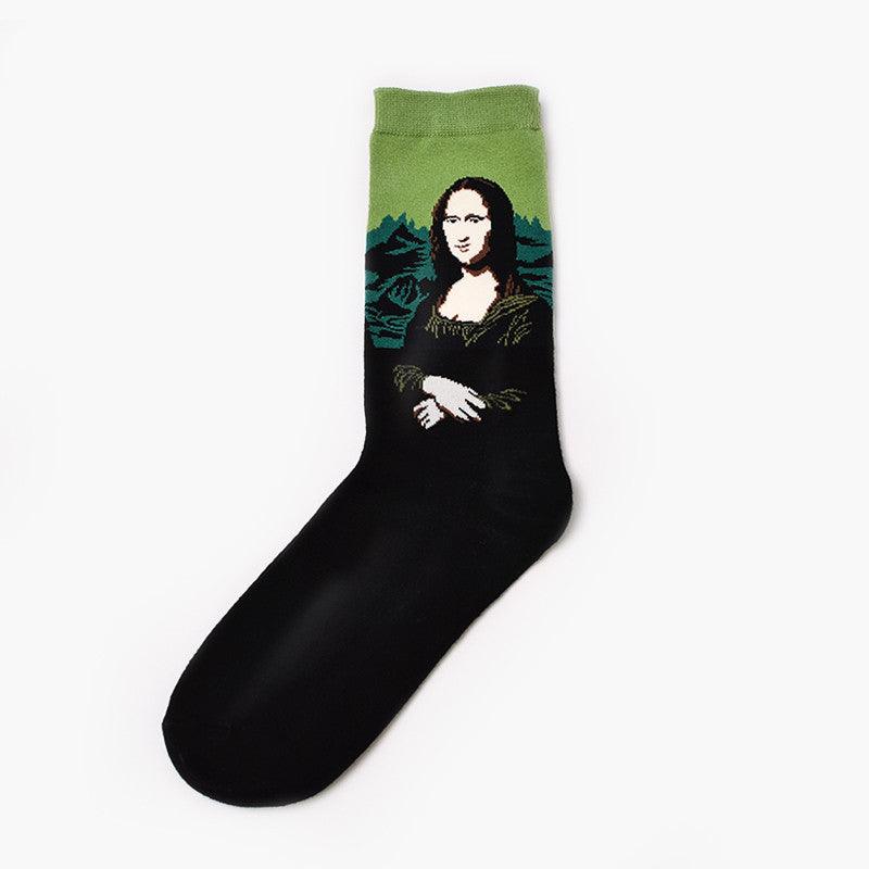 Moxiao factory direct selling Qiudong men''s socks new personality literature retro world famous painting men''s socks oil painting men''s socks - melvincucci