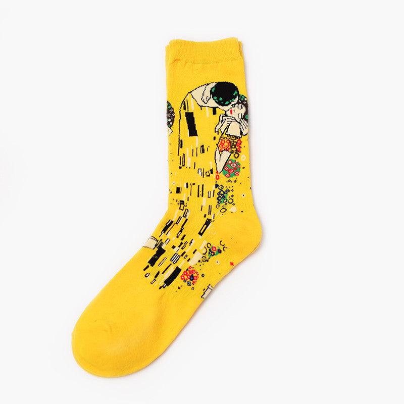 Moxiao factory direct selling Qiudong men''s socks new personality literature retro world famous painting men''s socks oil painting men''s socks - melvincucci