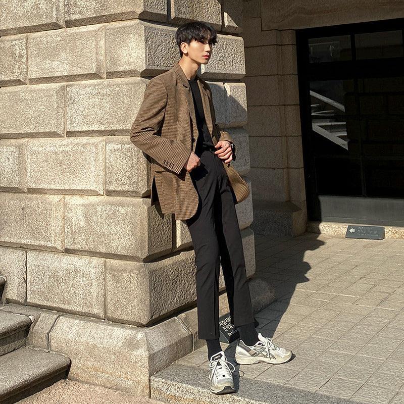 Mrcyc Spring New Korean Youth Plaid Blazer Trend Handsome Casual Suit Men''S Coat - melvincucci