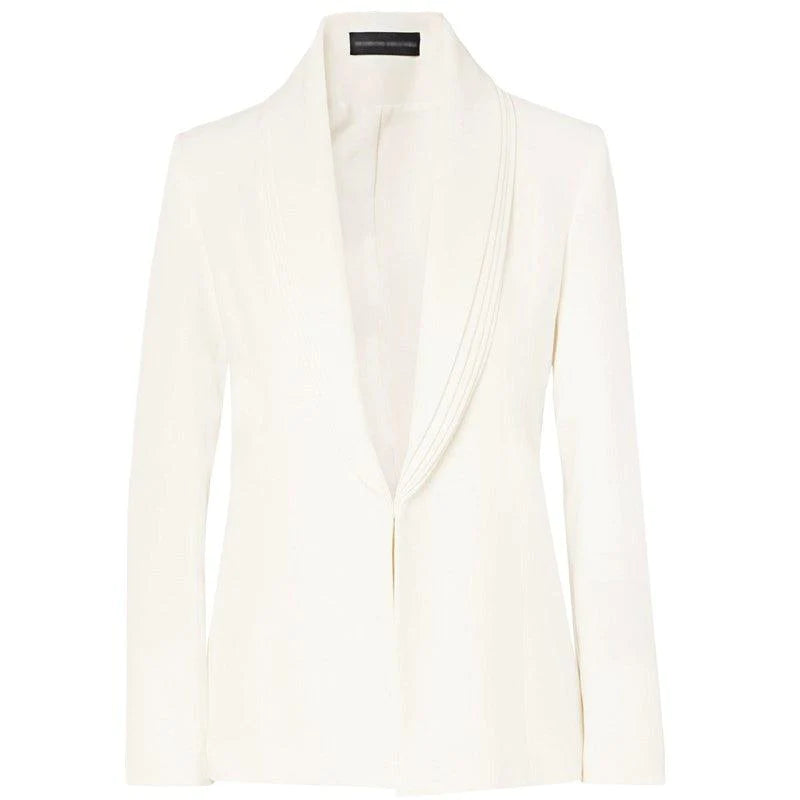 Multi-layered Green Fruit Collar Suit Solid Color Slim-fit Mid-length Blazer - melvincucci
