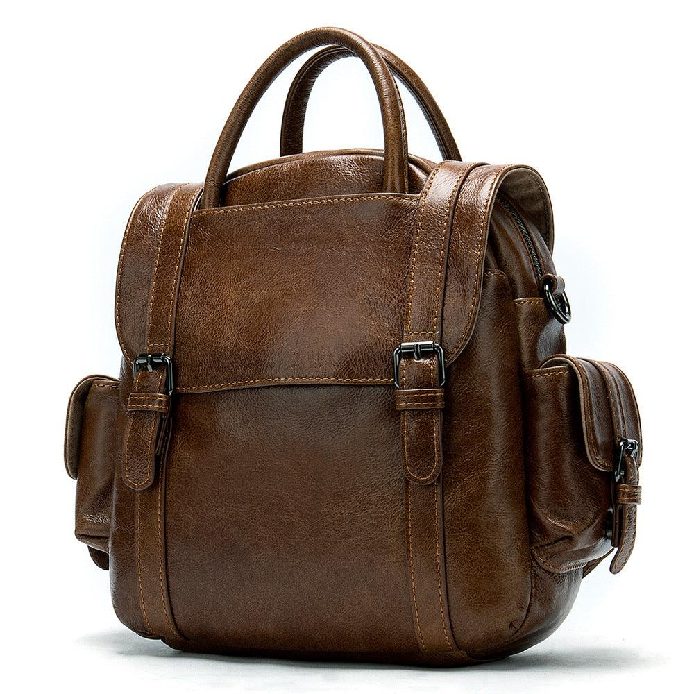 Multifunctional Retro Leather Backpack Women - melvincucci