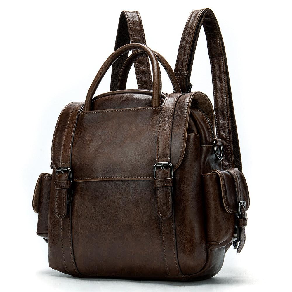 Multifunctional Retro Leather Backpack Women - melvincucci