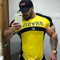 Muscle Brothers Outdoor Sports Splicing Trend Short Sleeve - melvincucci