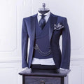 Navy Blue Men Blazer Business Modern Men Suit With Pants - melvincucci