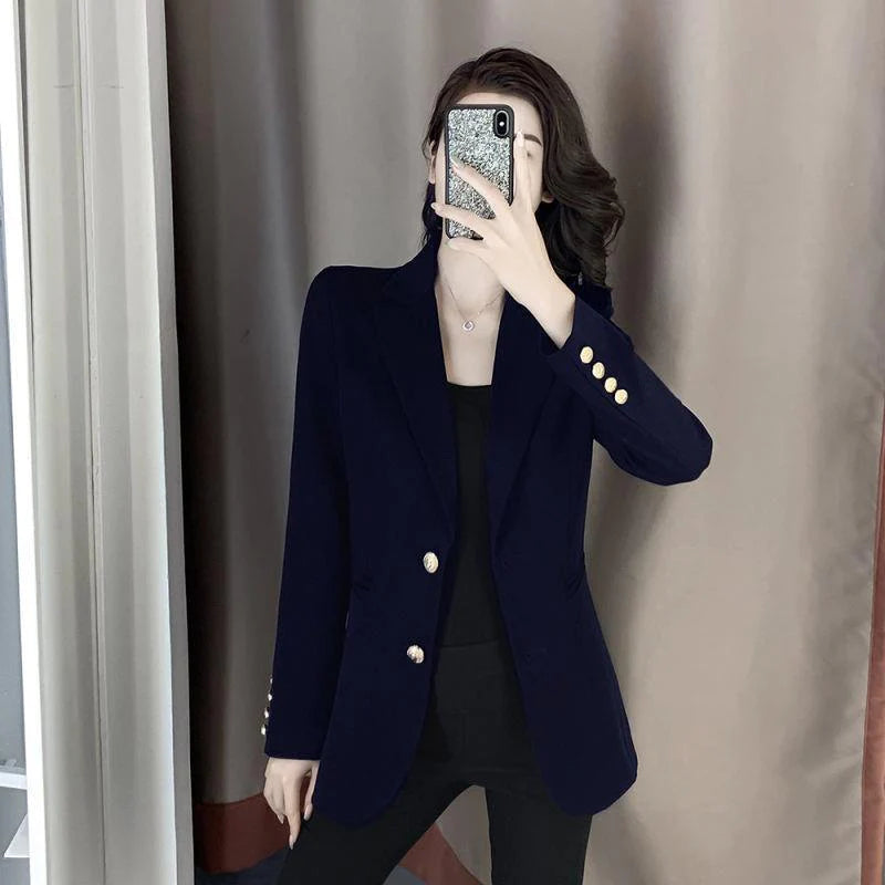 Net Red Casual Suit Top Spring And Autumn New Korean Waist British Temperament Blazer - melvincucci