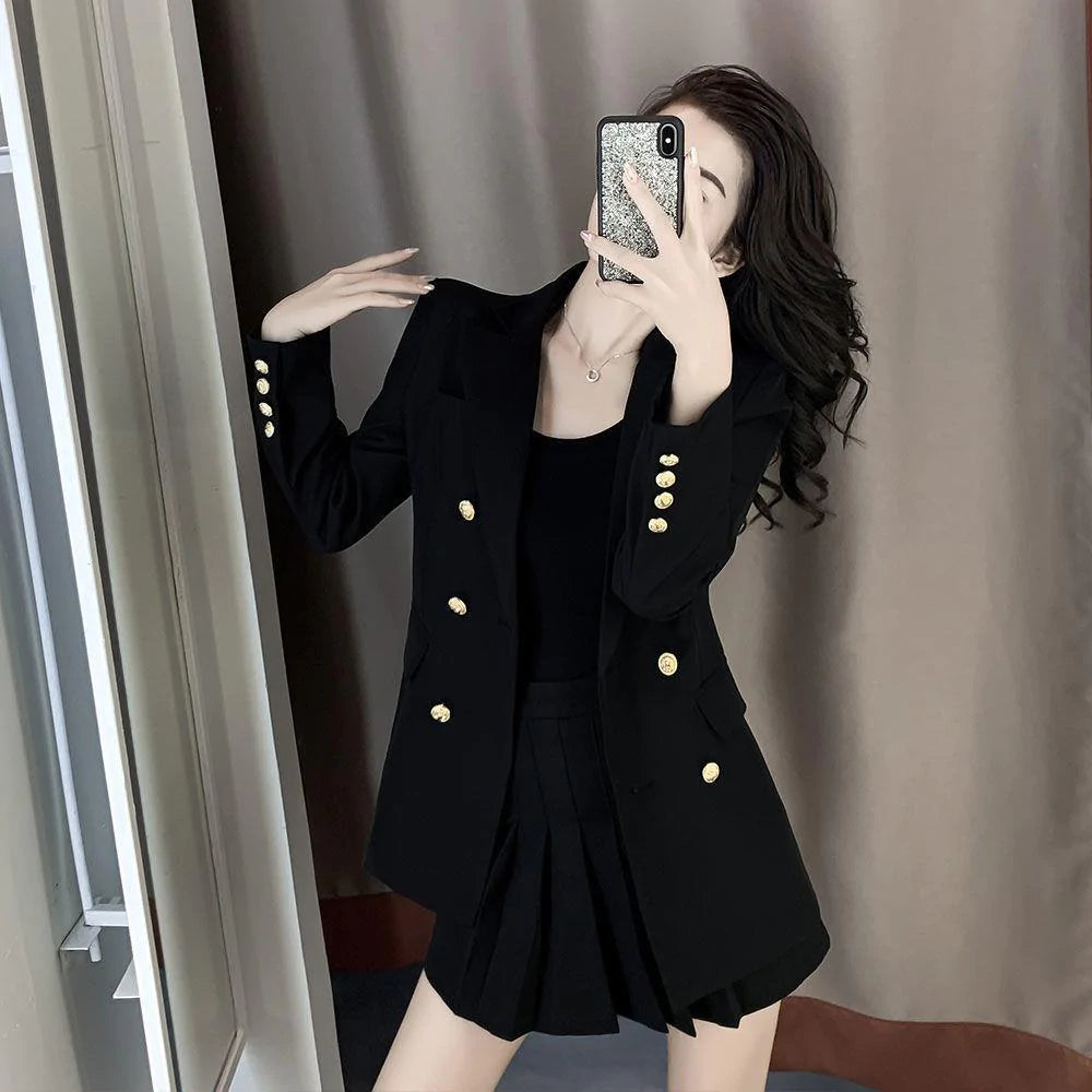 Net Red Casual Suit Top Spring And Autumn New Korean Waist British Temperament Blazer - melvincucci