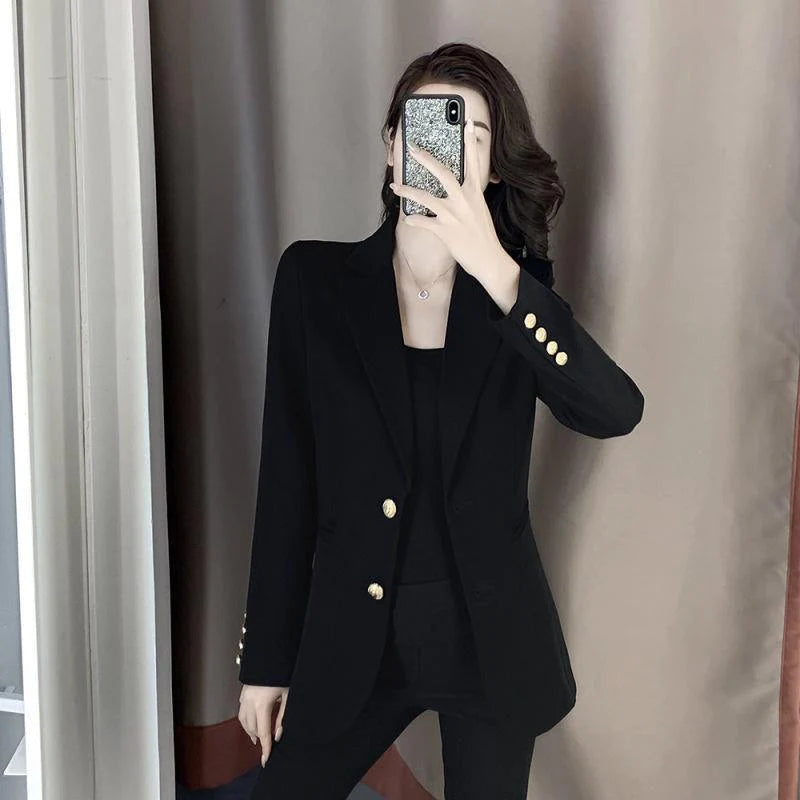 Net Red Casual Suit Top Spring And Autumn New Korean Waist British Temperament Blazer - melvincucci