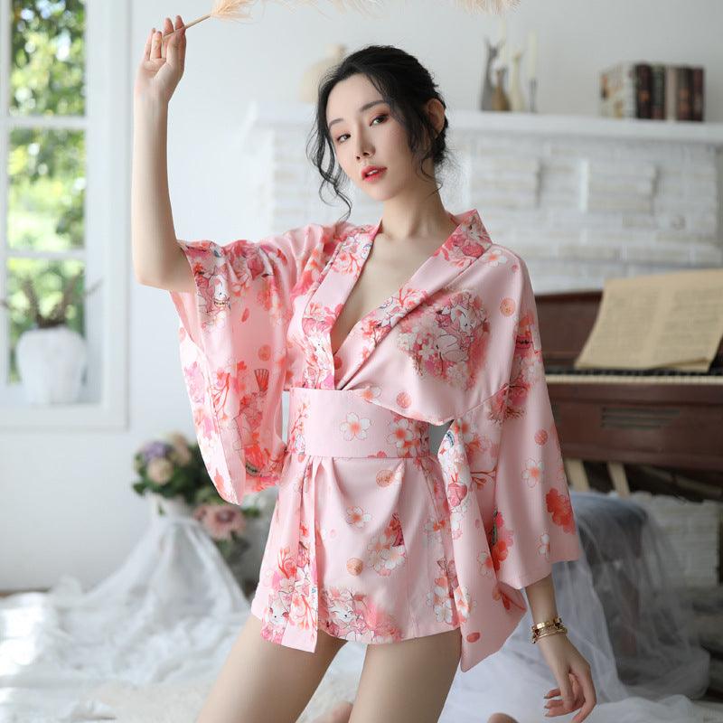 New Aexy Lingerie Manufacturers Supply Sexy Lingerie Women New Japanese Printed Kimono Suit Bathrobe - melvincucci