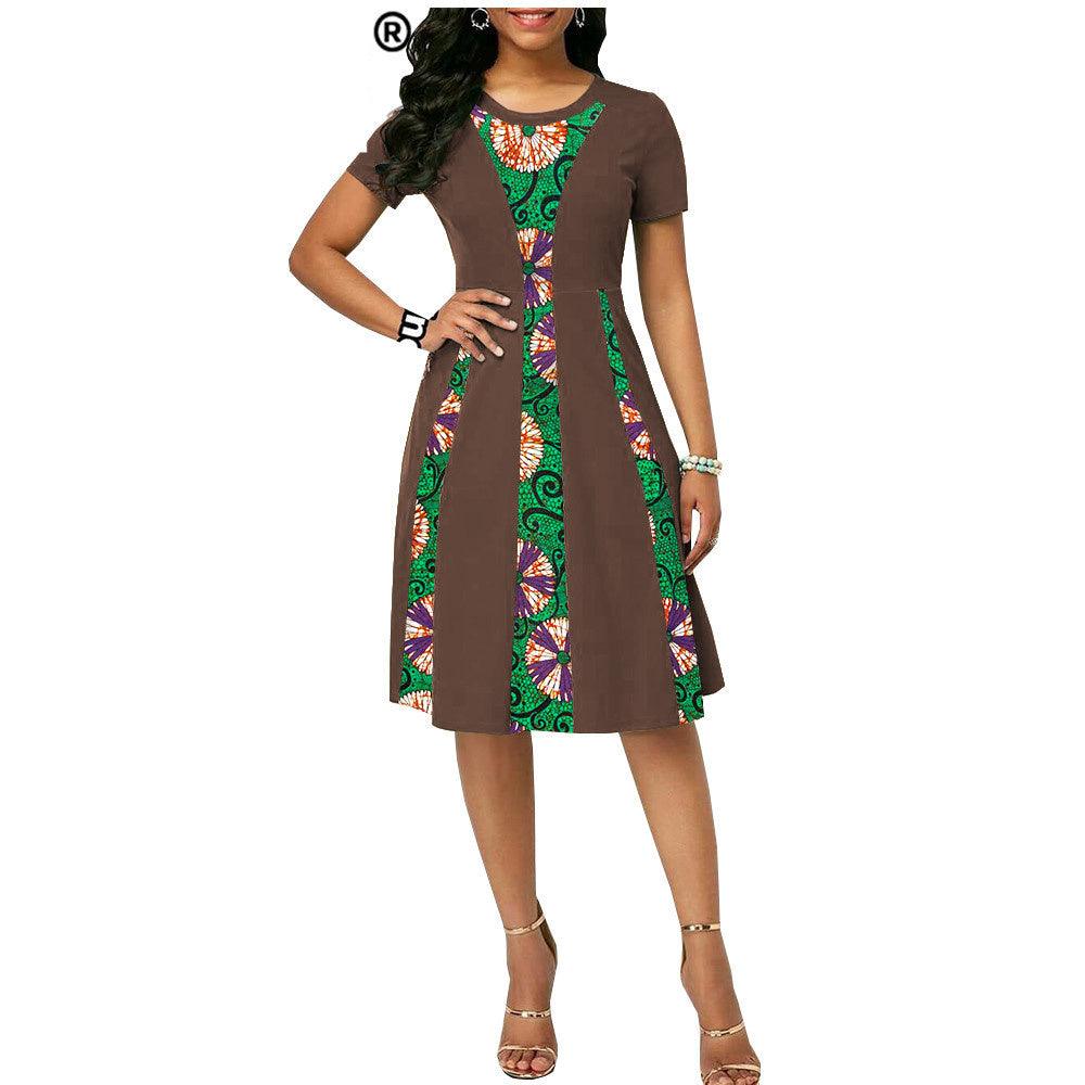 New African Ethnic Characteristic Batik Printed Cotton Dress - melvincucci