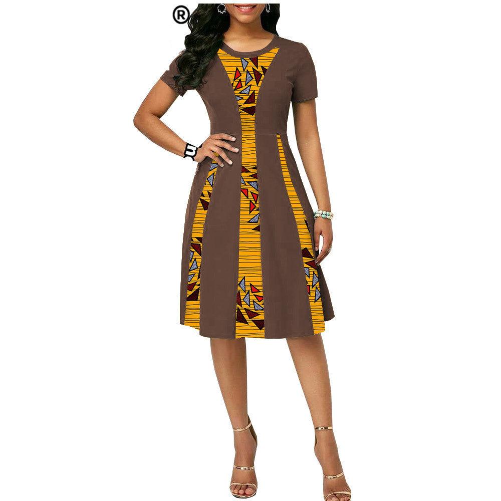New African Ethnic Characteristic Batik Printed Cotton Dress - melvincucci