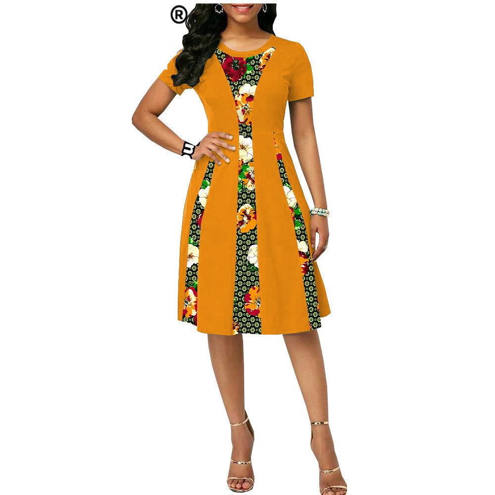 New African Ethnic Characteristic Batik Printed Cotton Dress - melvincucci