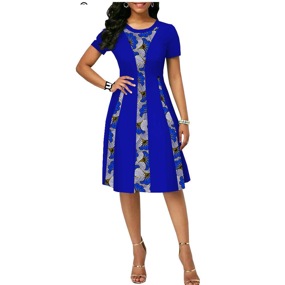 New African Ethnic Characteristic Batik Printed Cotton Dress - melvincucci