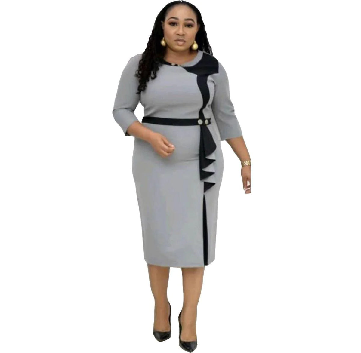 New African Ladies Big Size OL Commuter Office Dress - melvincucci