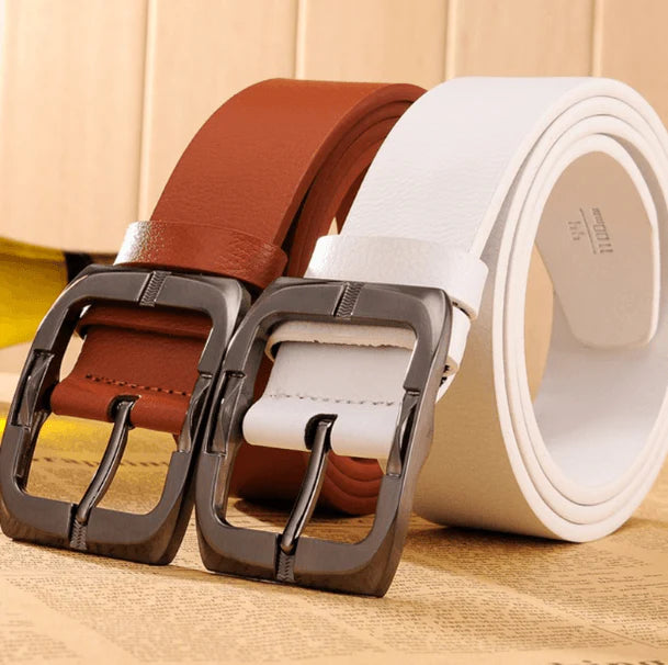 New Brand High Quality Men's Belts Luxury Brand Leather Belt Pin Buckle Black Business Pants Belt Belt Men's Belt - melvincucci
