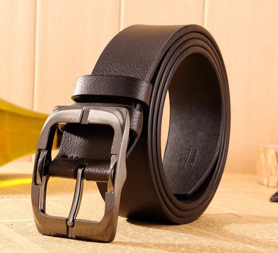 New Brand High Quality Men's Belts Luxury Brand Leather Belt Pin Buckle Black Business Pants Belt Belt Men's Belt - melvincucci