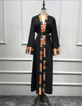 New Fashion Printing Stitching Muslim Cardigan Ramadan Long Robe With Sashes Dubai Middle East Abaya Women Dress Arab Robes - melvincucci