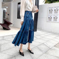 New High Waist A-line Denim Skirt Women - melvincucci