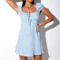 New Hot Women Boho Polka Dot Printed Sexy Bow Bodycon Dress Summer Holiday Sundress Beachwear Mini Dress - melvincucci