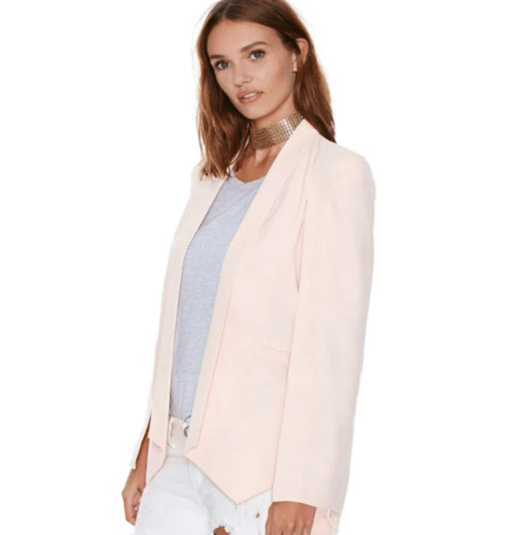 New Ladies Women Long Sleeve Lapel Cape Poncho Office Jacket Cloak Blazer Suit Coat KR2 - melvincucci