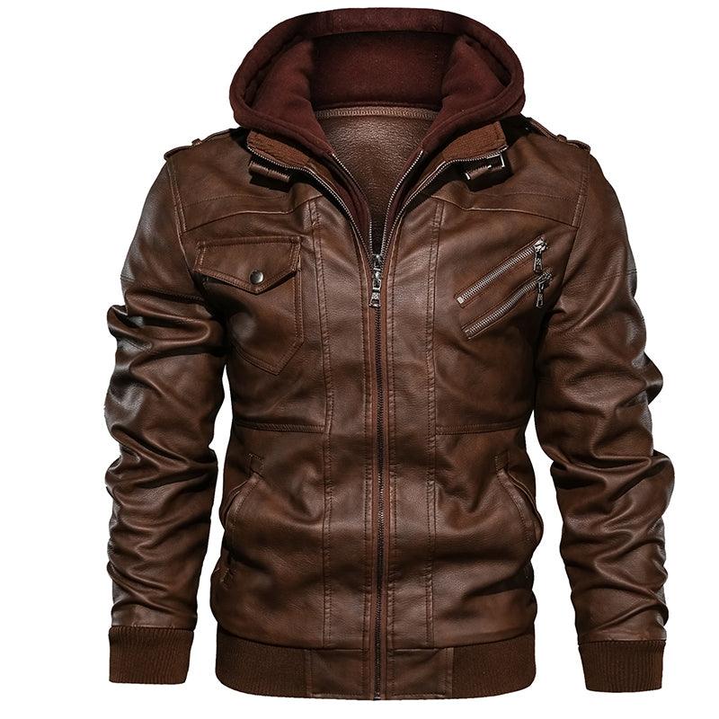 New Men Leather Jackets Autumn Casual Motorcycle PU Jacket Biker Leather Coats - melvincucci
