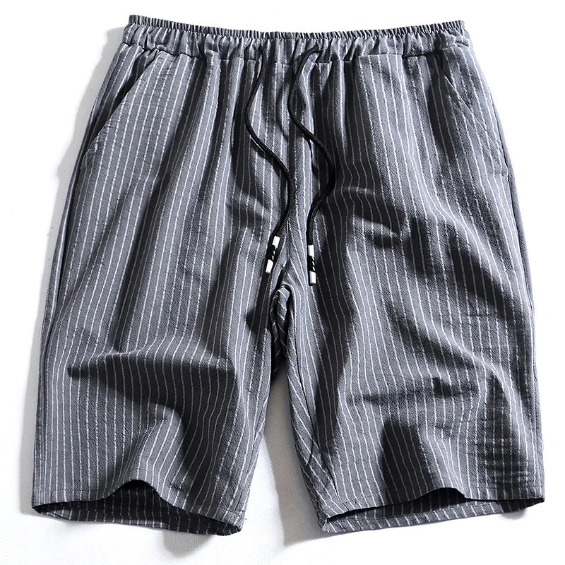 New Men's Cotton Five-Point Pants Striped Shorts Men - melvincucci