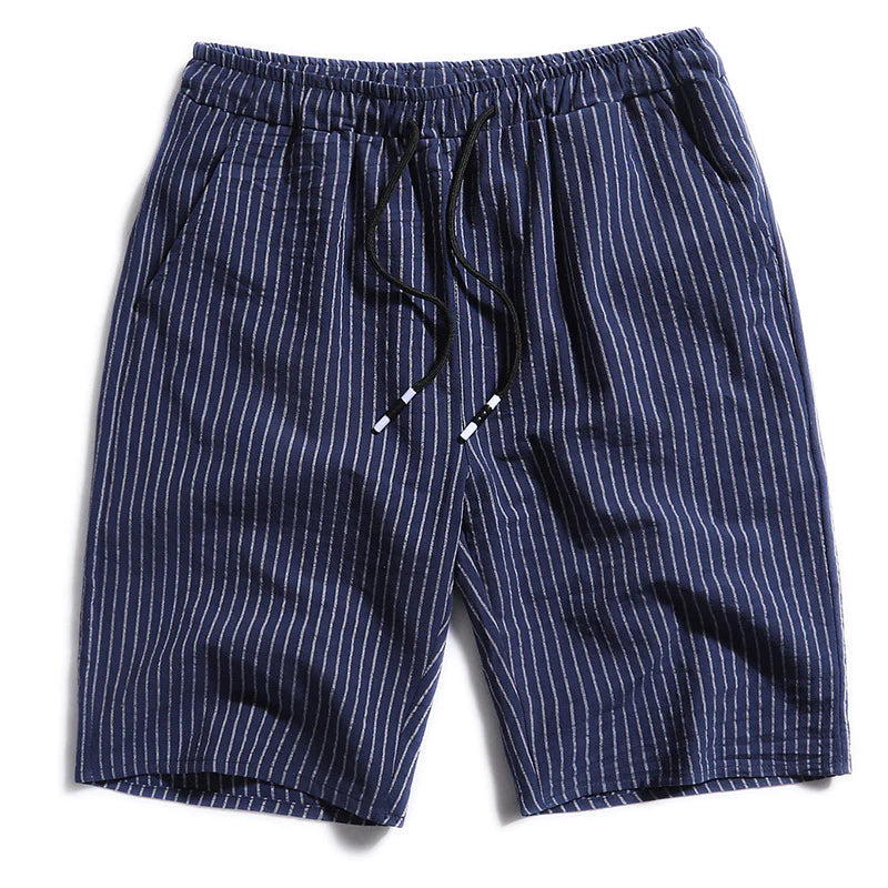 New Men's Cotton Five-Point Pants Striped Shorts Men - melvincucci
