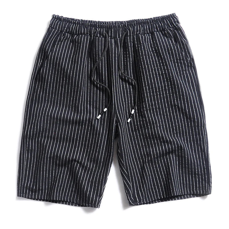 New Men's Cotton Five-Point Pants Striped Shorts Men - melvincucci