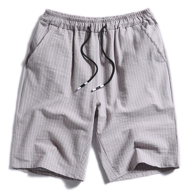 New Men's Cotton Five-Point Pants Striped Shorts Men - melvincucci
