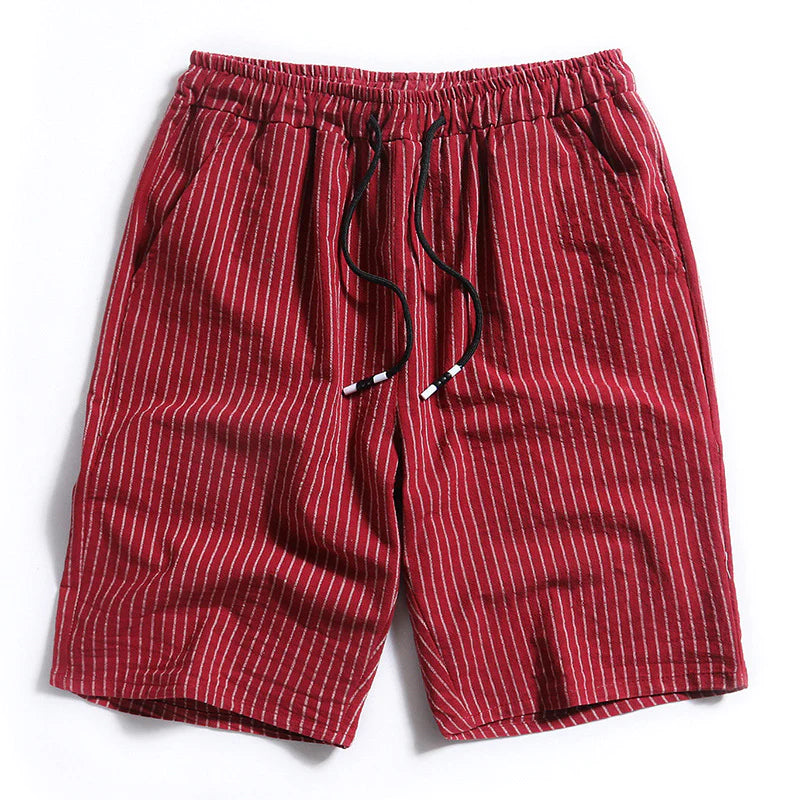 New Men's Cotton Five-Point Pants Striped Shorts Men - melvincucci