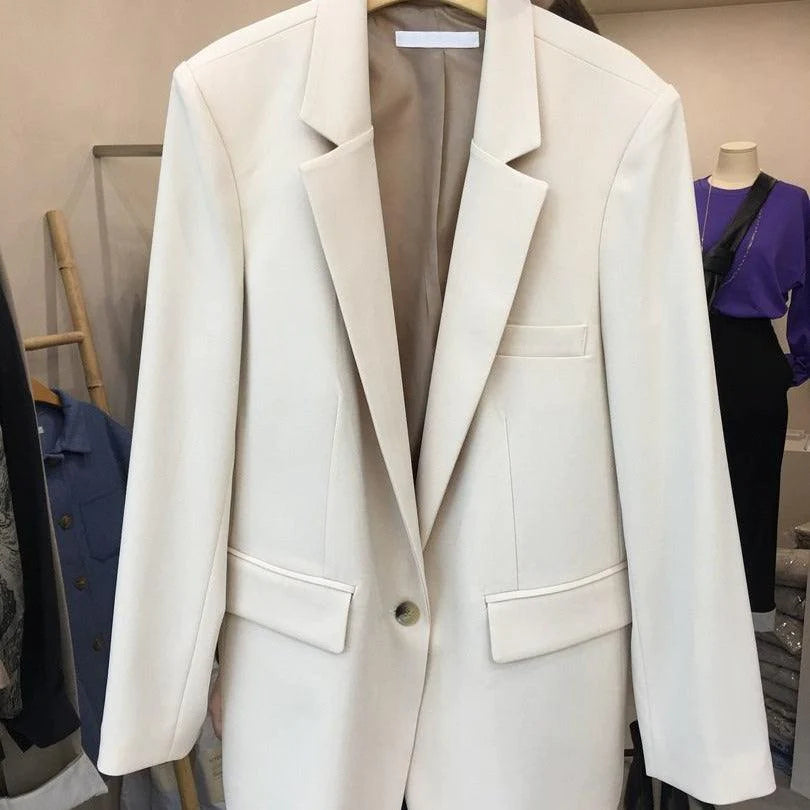 New Simple Temperament White Suit Jacket Women - melvincucci