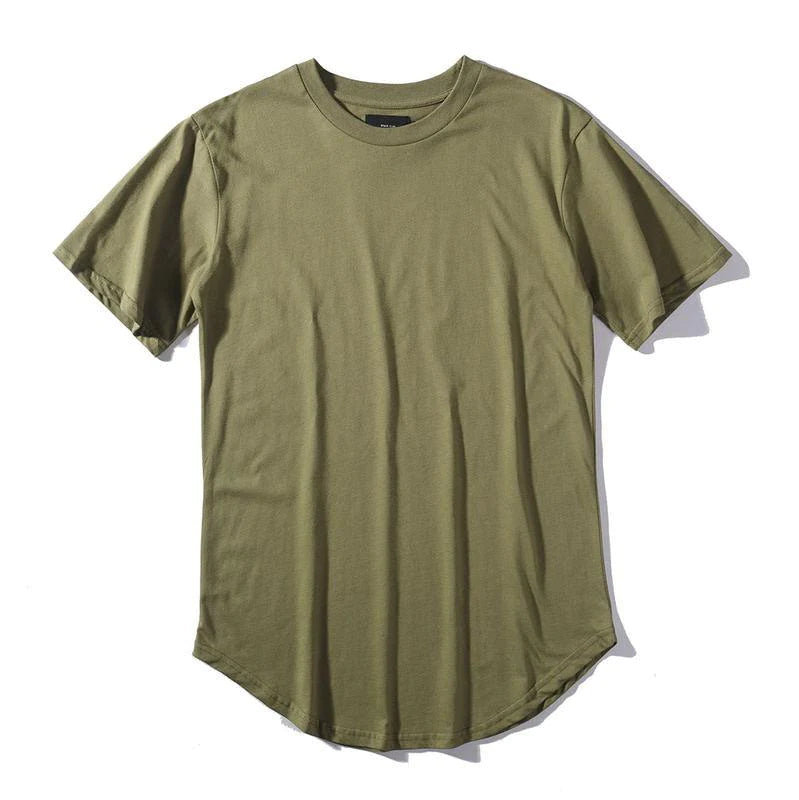 New streetwear Men Extended kanye West T-shirt - melvincucci