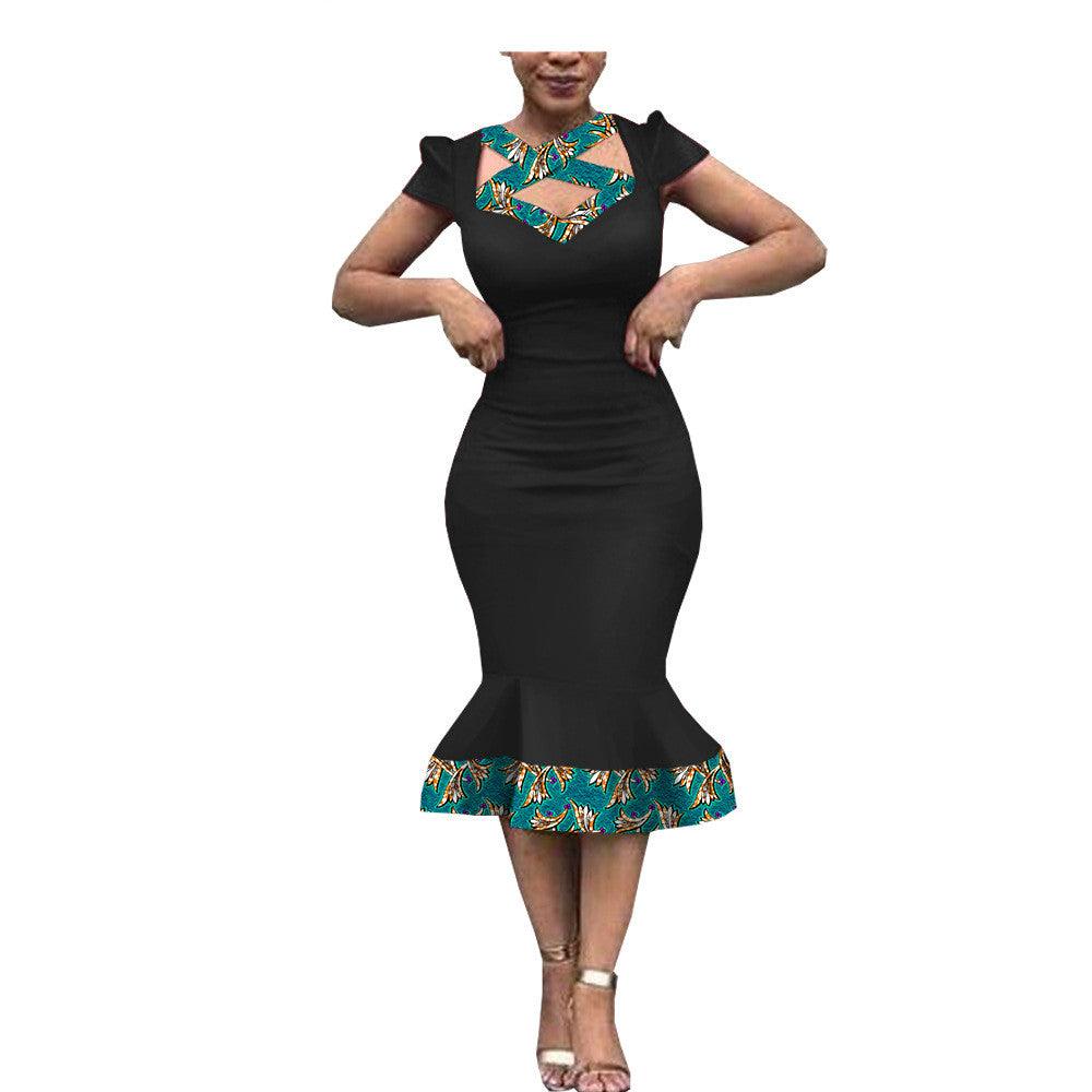 New Style African Ethnic Characteristic Batik Printed Cotton Dress Dress Skirt - melvincucci