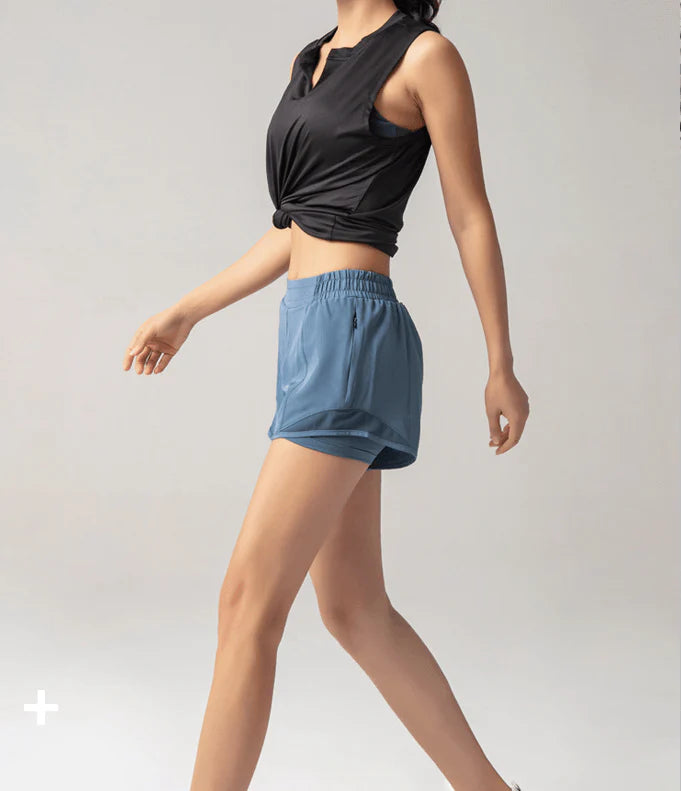 New Summer Hot Pants Women's Mesh Join Anti Light Sports Leisure Fast Dry Running Breathable Fitness Shorts - melvincucci