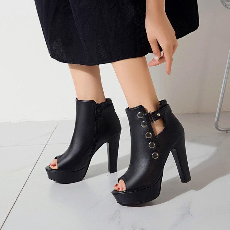New White Ladies Platform Zipper Shoe Sexy High Heel Fish - melvincucci